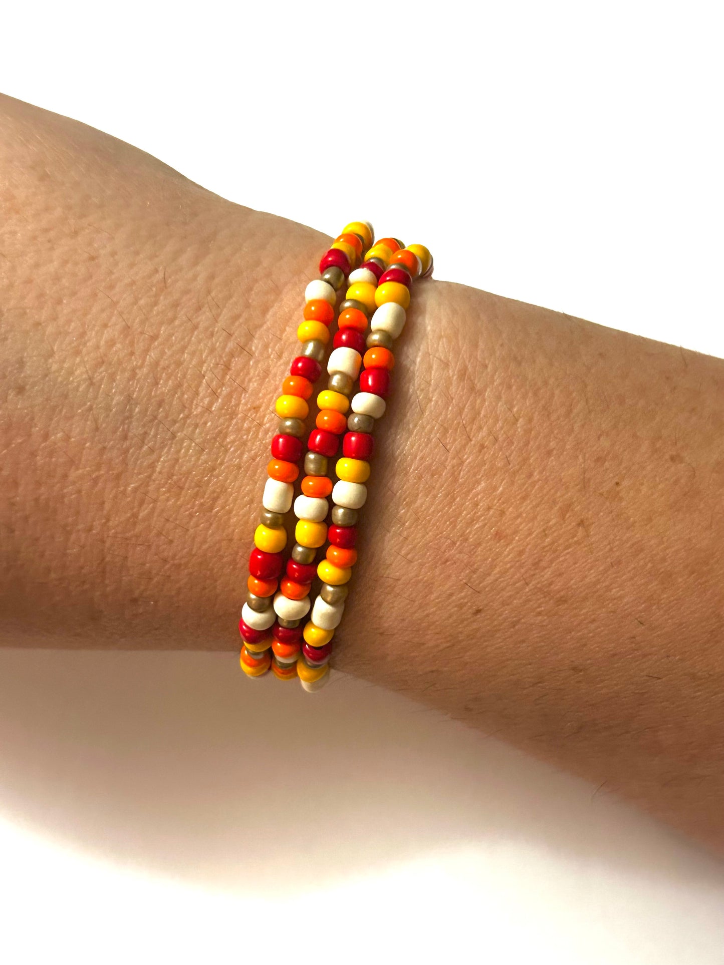 Seed bead bracelet set- Autumn Leaves