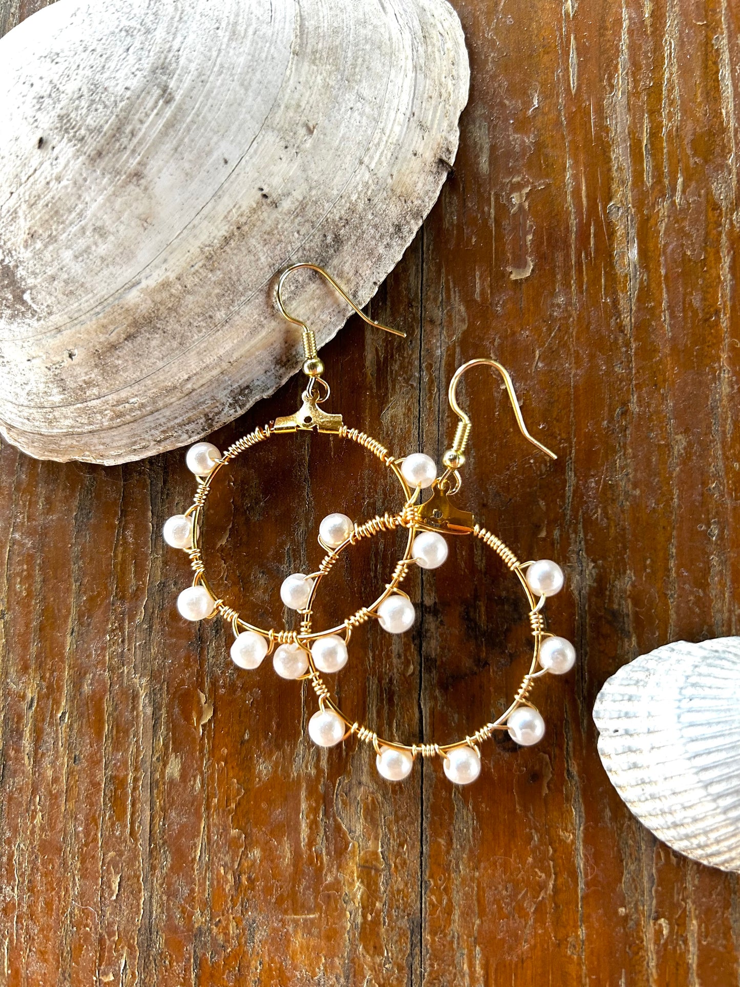 Pearl Hoop Earrings