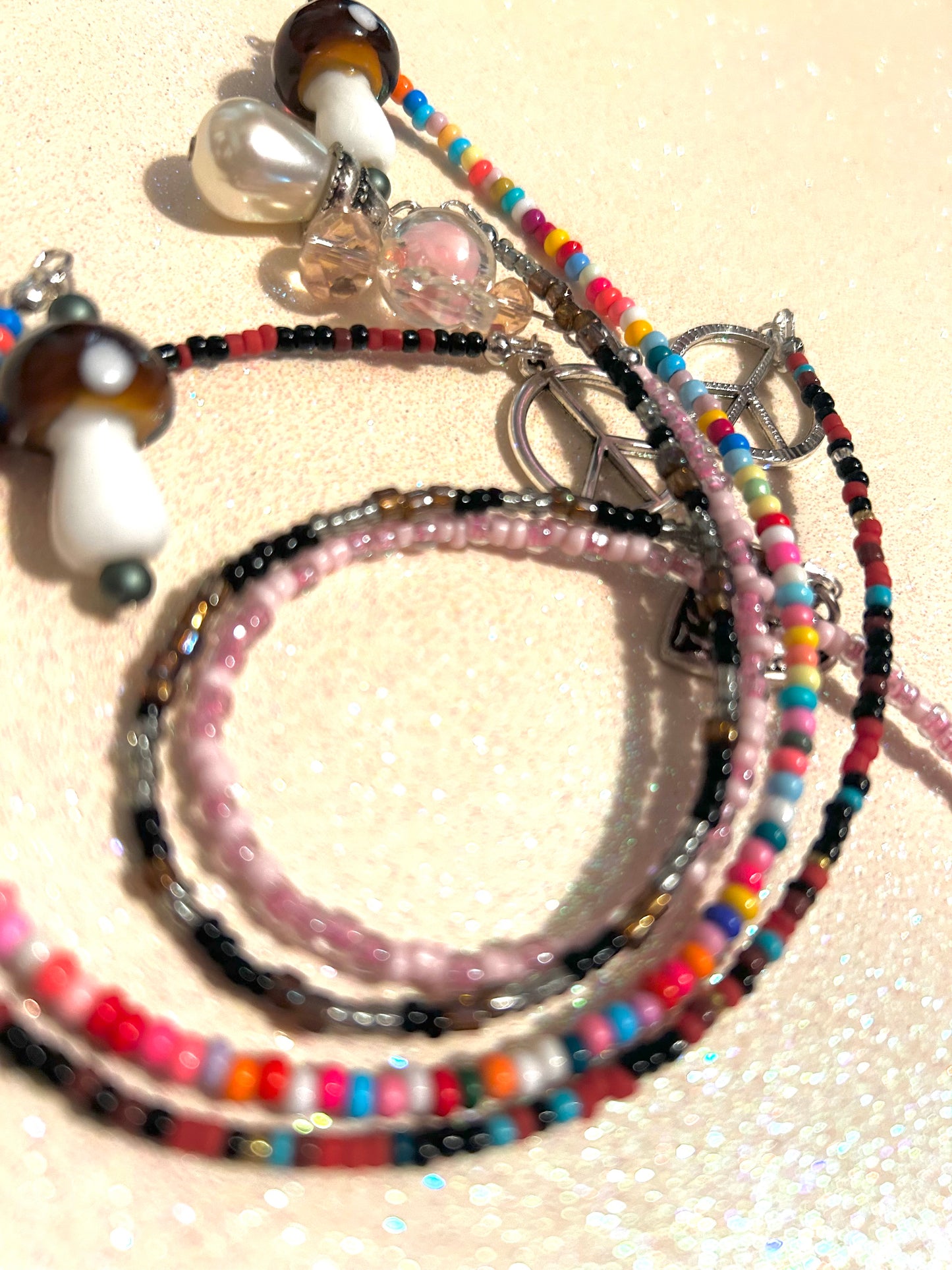 Beaded Bookmark- Mushroom