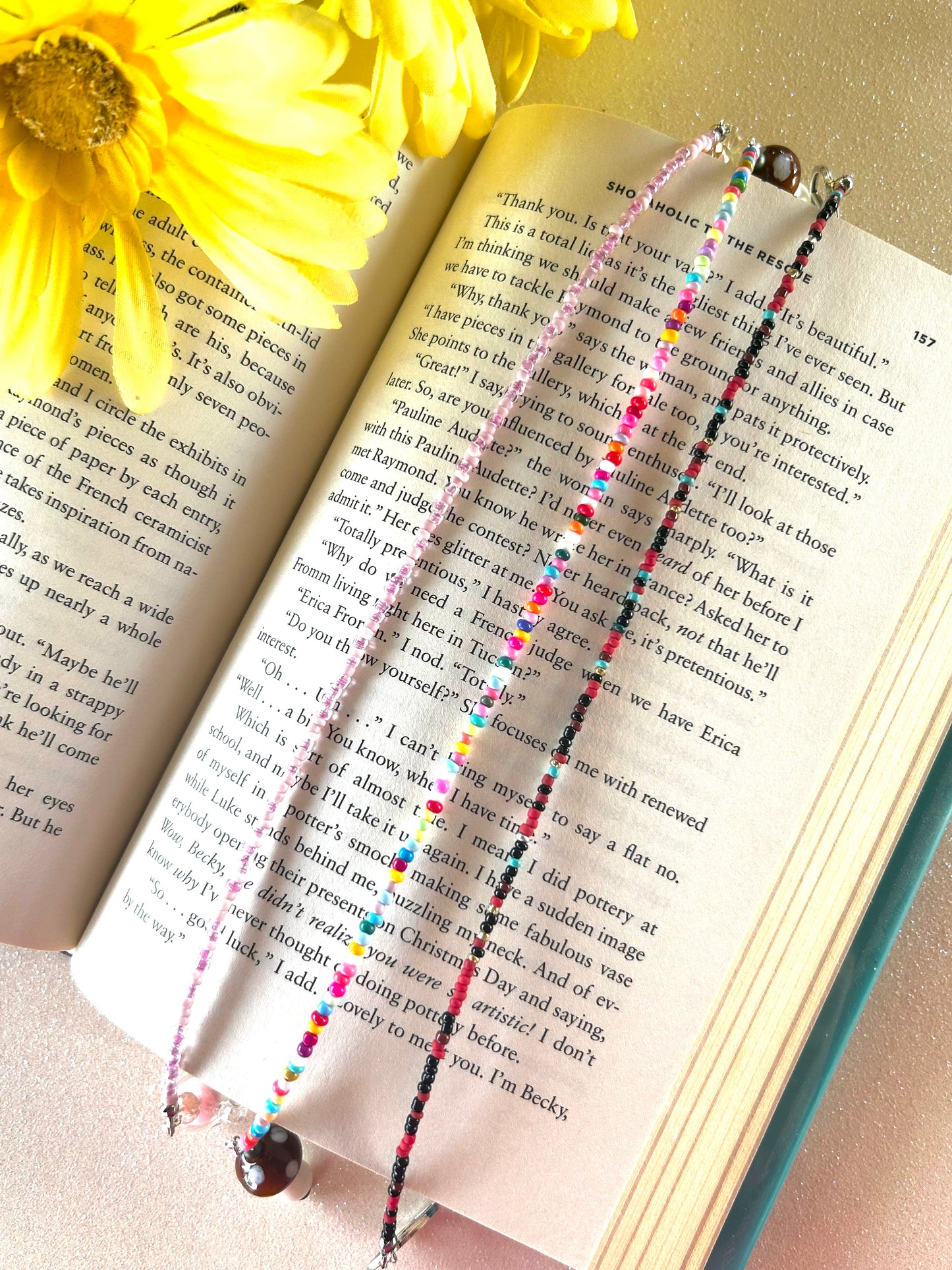 Beaded Bookmark- Pink Candy