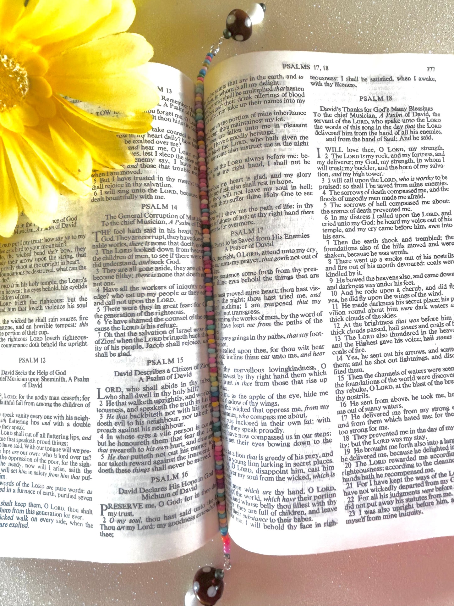 Beaded Bookmark- Mushroom