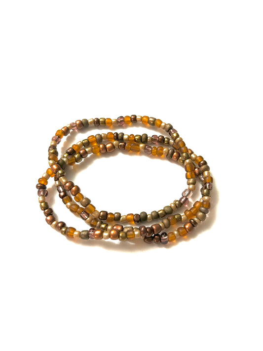 Seed bead bracelet set- Autumn Riches