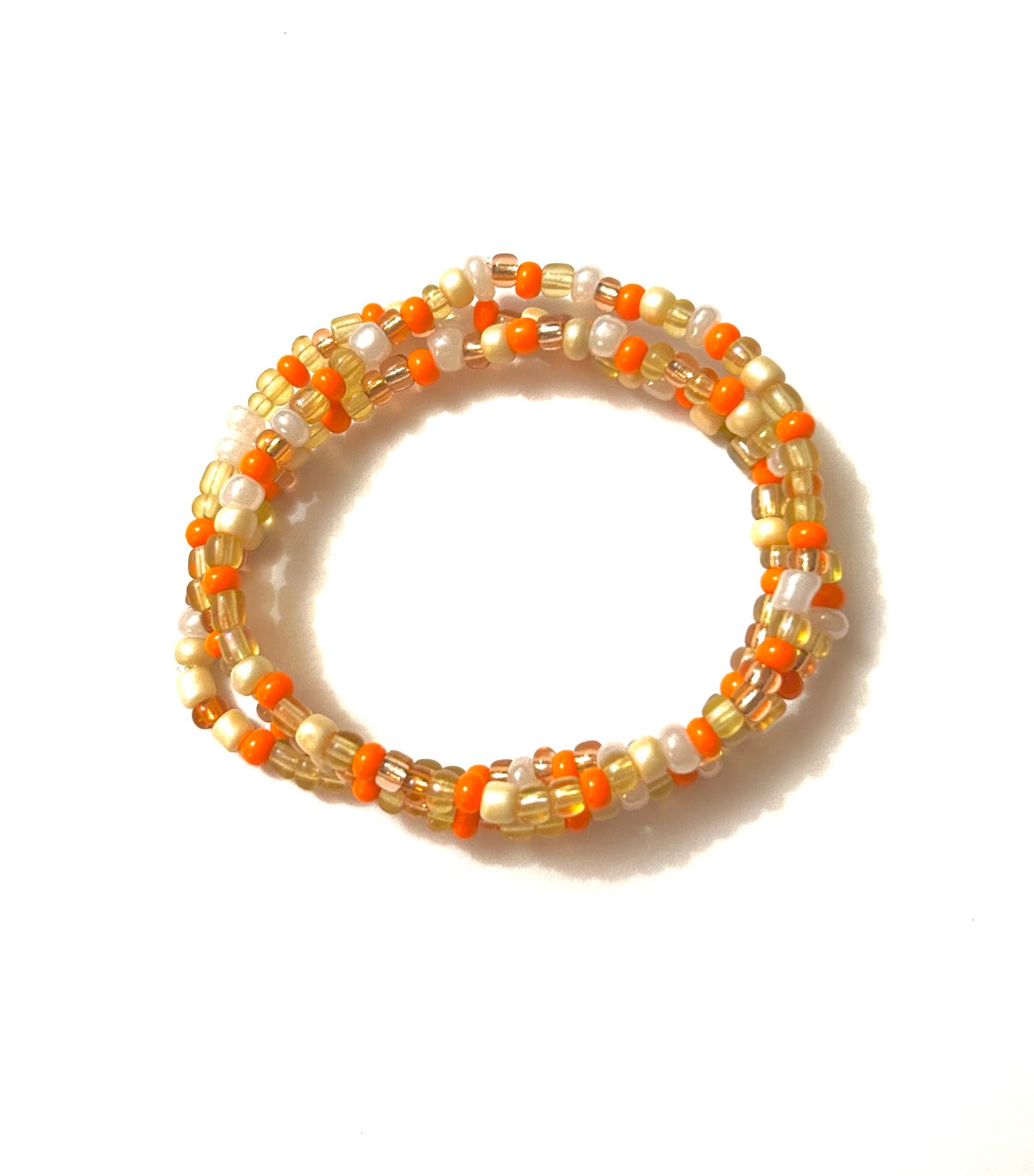 Seed bead bracelet set- Golden Pumpkin
