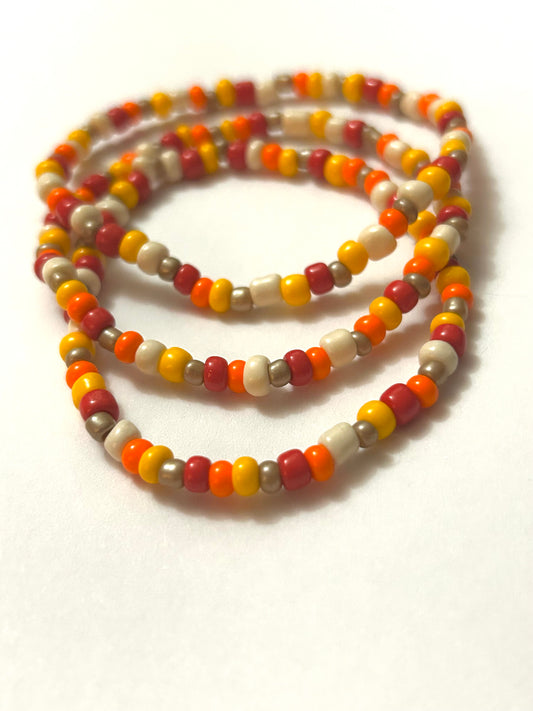 Seed bead bracelet set- Autumn Leaves