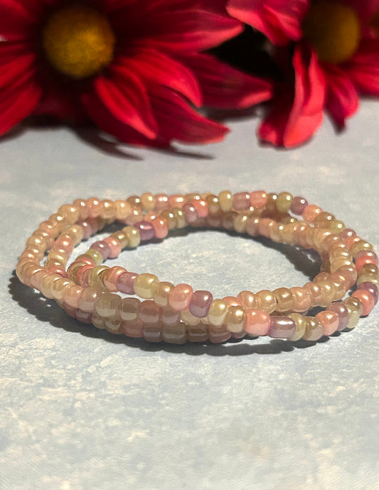 Seed Bead Bracelet Set- Pastel Palette