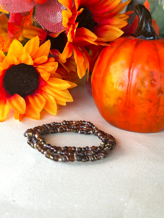 Seed bead bracelet set- Autumn Riches